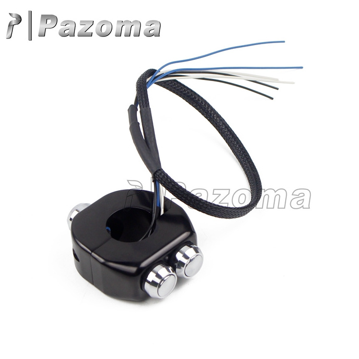 25mm Aluminum CNC Motorcycle Switches Handlebar Mount M-Switch Headlight Fog Light Horn Brake ON/OFF Start Kill 3 Button Switch