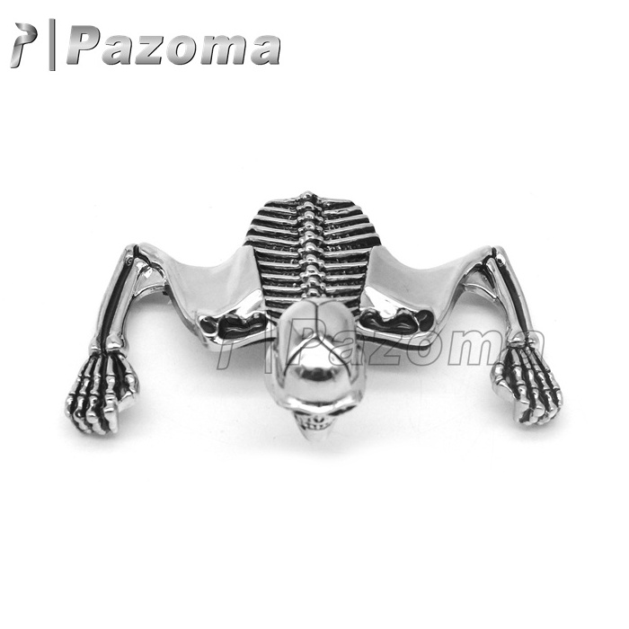 Steel Skeleton Decorative Figure For Harley Motorcycle 7 Inch Headlight Visor Fender Custom Skeleton Skull Chrome Statue