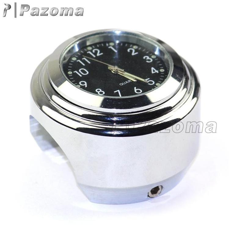 Chrome Metal Motorcycle Clock Watch For Cafe Racer Bobber Chopper Cruiser Sportster with 1