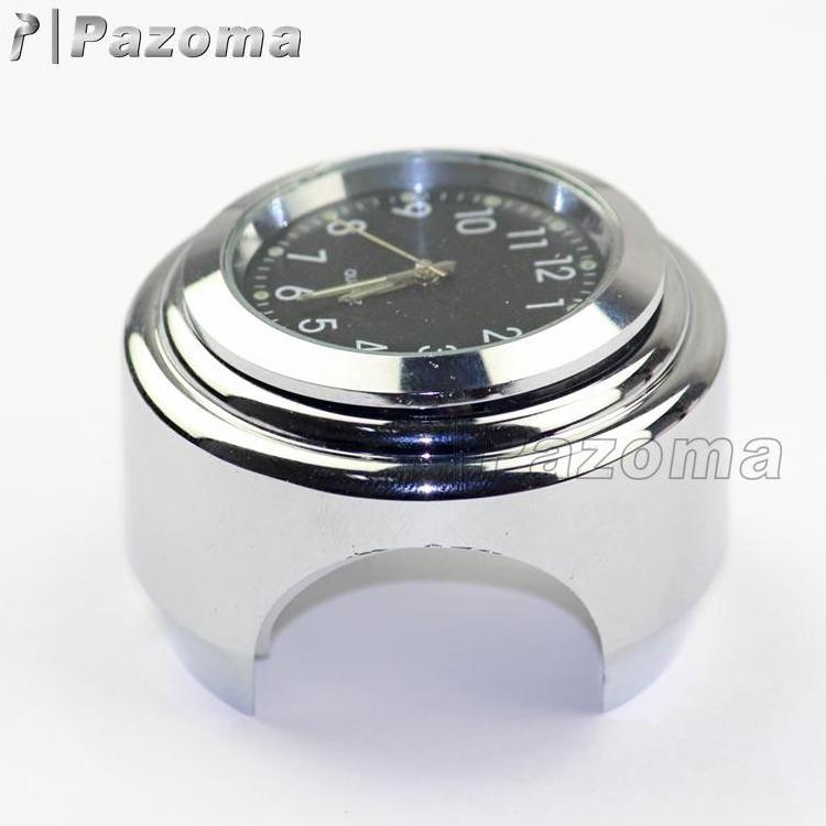 Chrome Metal Motorcycle Clock Watch For Cafe Racer Bobber Chopper Cruiser Sportster with 1