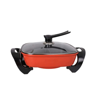 Maibo Hot Sales  Electric Hot Pot Shabu Shabu Hot Pot with Divider Hot Pot Electric Large Hotpot with Glass Lid 1600W