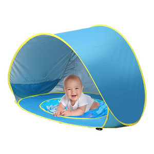 Pop Up Baby Beach Tent UPF 50+ Summer Shade Tent Sun Baby Beach Umbrella for Infant with Pool Baby Beach Tent