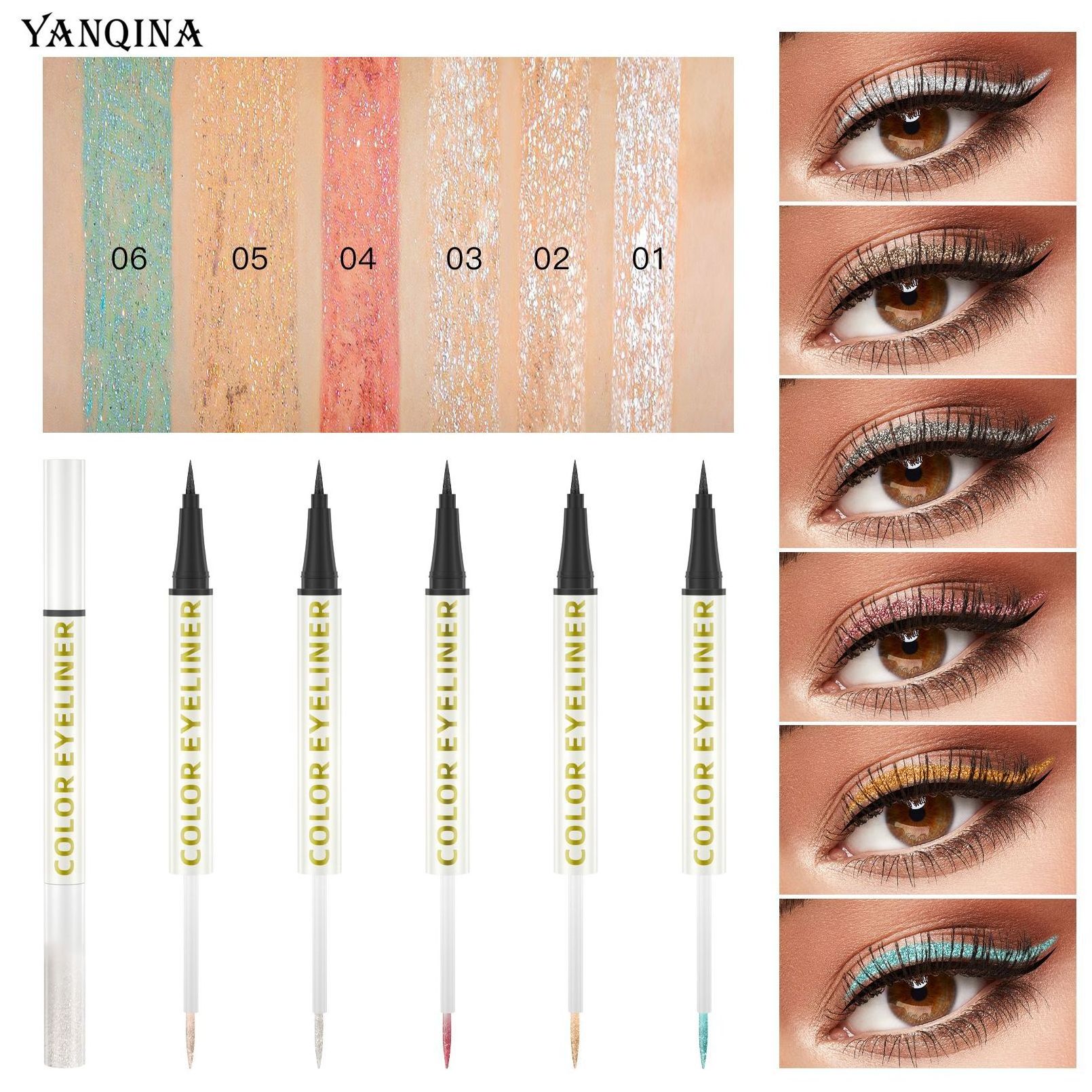 YANQINA Hot selling Long-lasting sexy cosmetic pencil eyeliner waterproof eyeliner