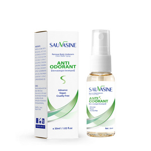 SAUVASINE Wholesale Remove Body Underarm Odor Water Spray 30ml Natural Formula Anti Odorant Body Underarm Odor Spray