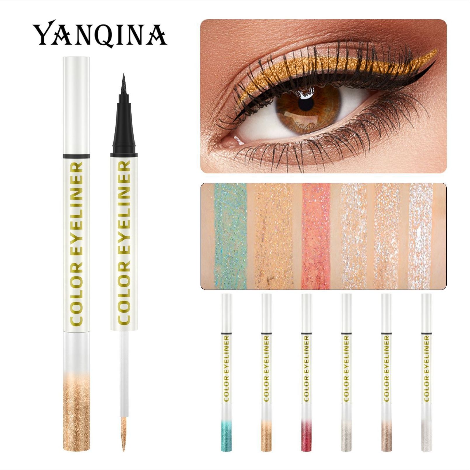 YANQINA Hot selling Long-lasting sexy cosmetic pencil eyeliner waterproof eyeliner