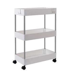 Shelf Movable trolley floor type Shelf multi-layer thickened storage shelf plastic