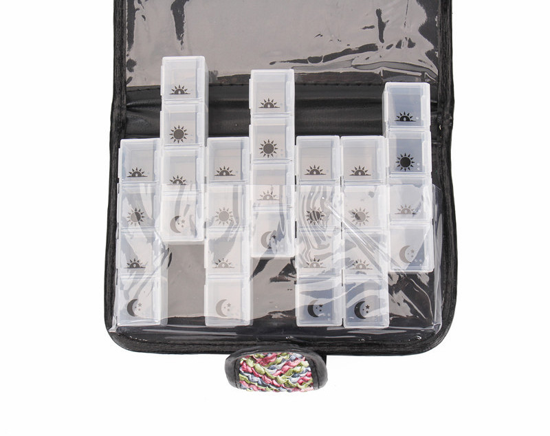 High Grade PU Bag Tablet Pill Reminder Case Premium Medicine Wallet with Convenient Storage Solution