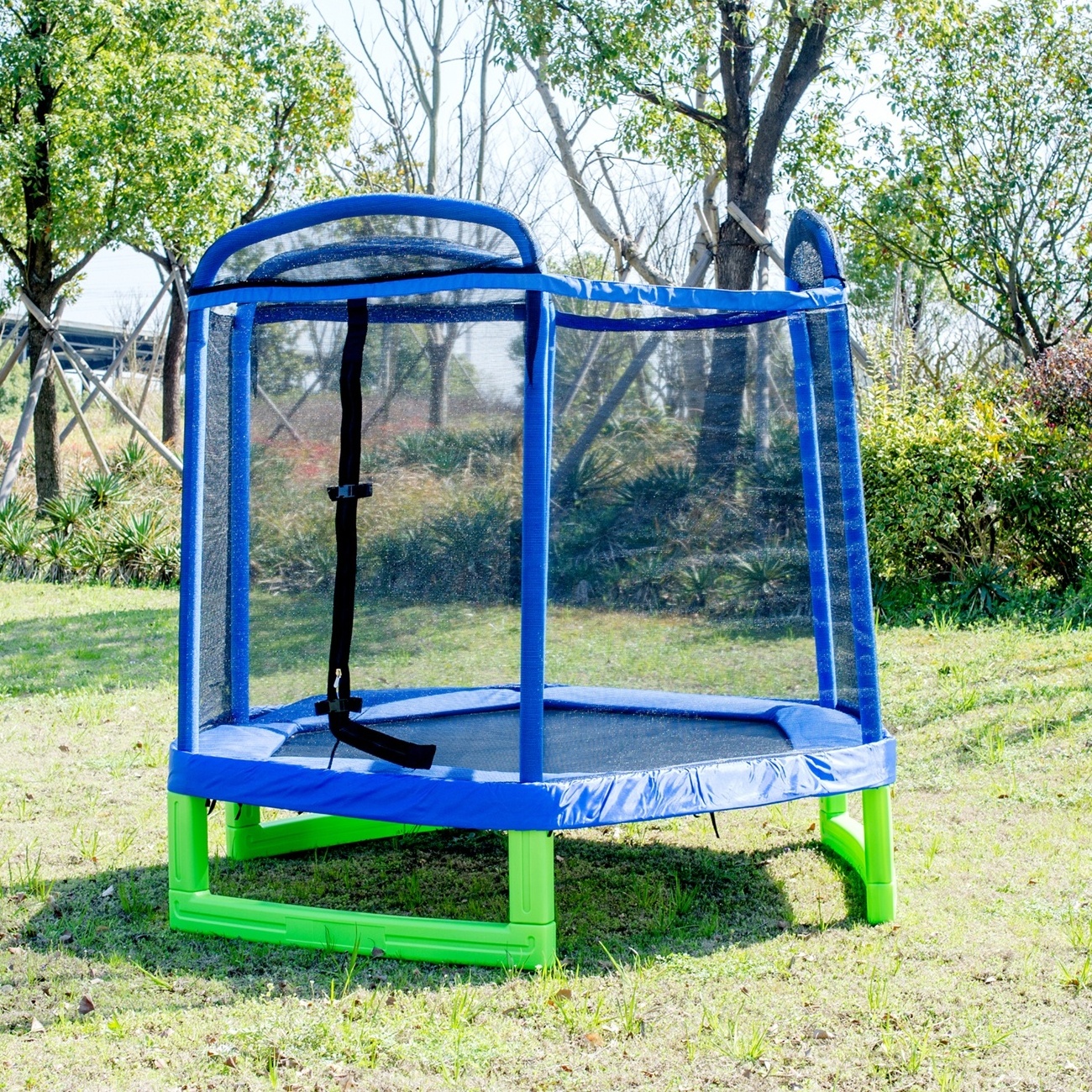 Walmart 7FT Kids Trampoline Indoor Outdoor With Enclosure Net Spring For 3-12 Years Old