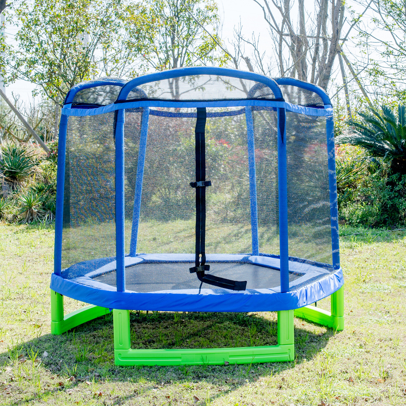 7FT Kids Trampoline Indoor Bouncer Jumper W/ Security Enclosure Net Spring Gym Play Children For 3-12 Years Old