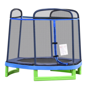 7FT Kids Trampoline Indoor Bouncer Jumper W/ Security Enclosure Net Spring Gym Play Children For 3-12 Years Old