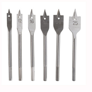 6 Pieces Set Flat Wood Spade Drill Bit