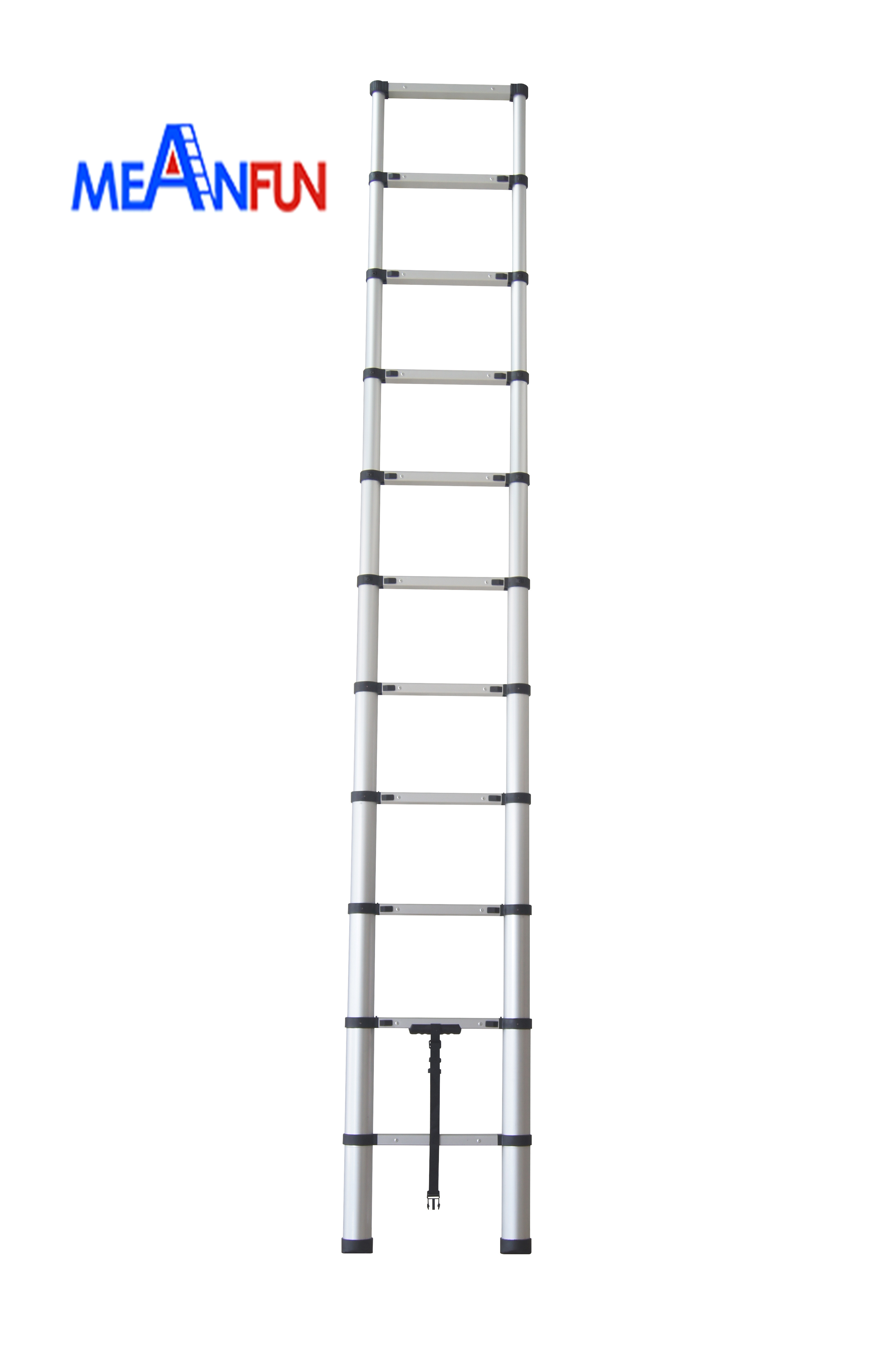 TUV Standard 10.5 FT 3.2 M Height Aluminum telescopic ladder 10 steps with safe close 2 step ladder lader