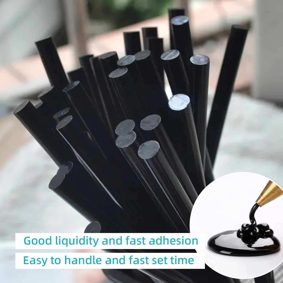 high viscosity sticks hot melt  jelly eva hot melt adhesive glue black 11mm