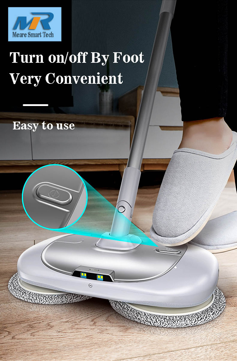 Wireless electric mop sweeping and mopping machine, hand - pushed mopping device, can spray water