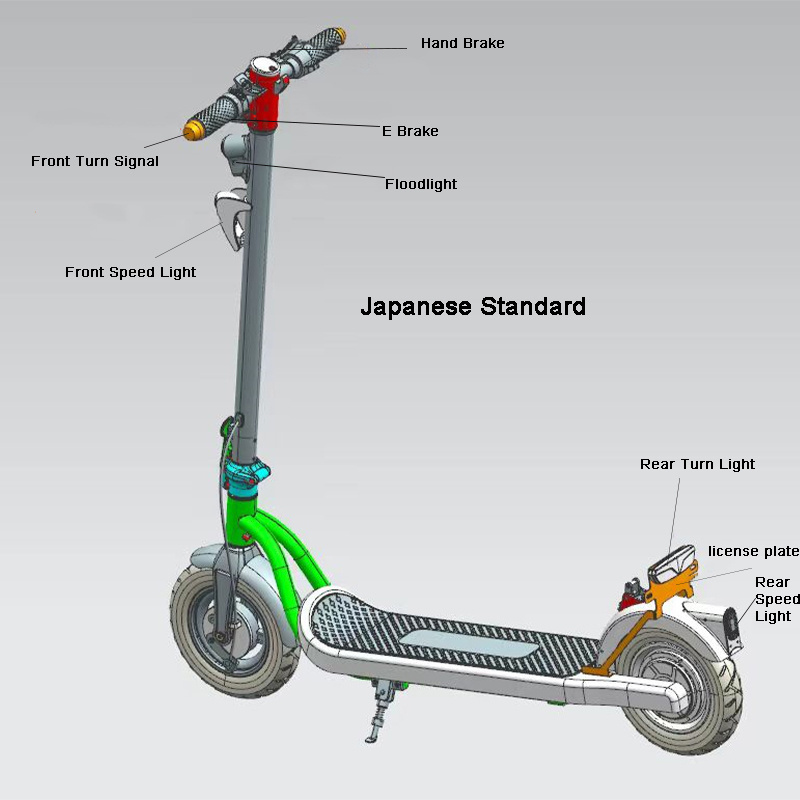 Japanese Standard Electric Scooters Powerful Adult 36V Headlight Smart Folding Electric Scooter with Street Legal