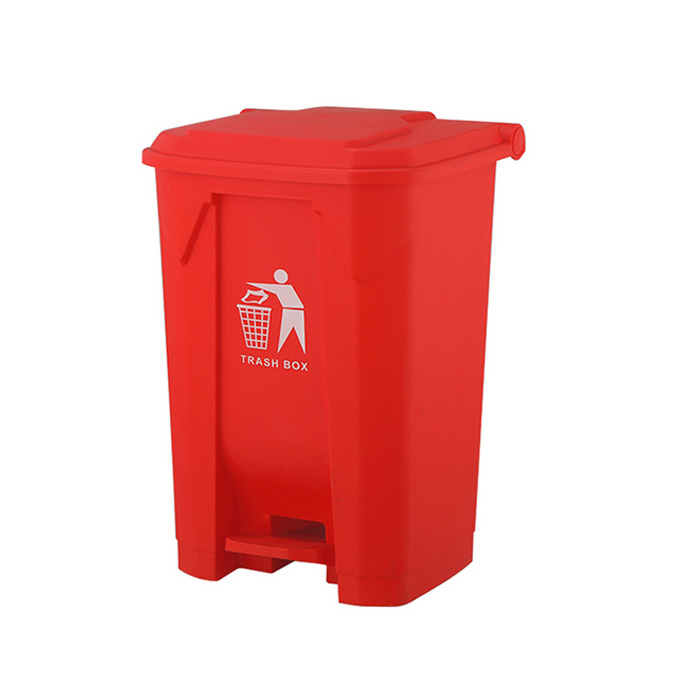 80L Plastic Step Industrial Outdoor Pedal Rubbish Recycling Storage Garbage Bin Trash Can for Park Hospital