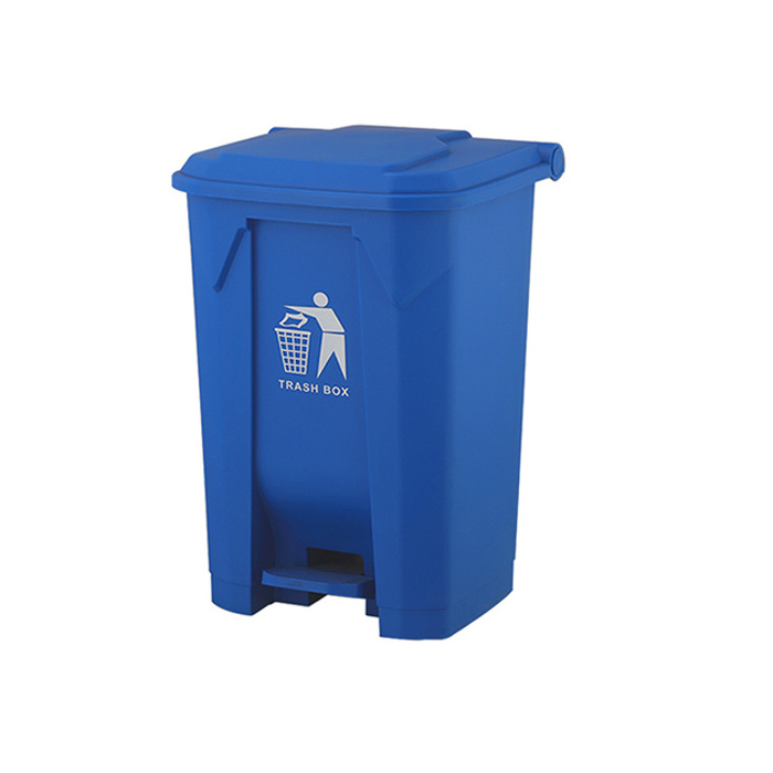 80L Plastic Step Industrial Outdoor Pedal Rubbish Recycling Storage Garbage Bin Trash Can for Park Hospital