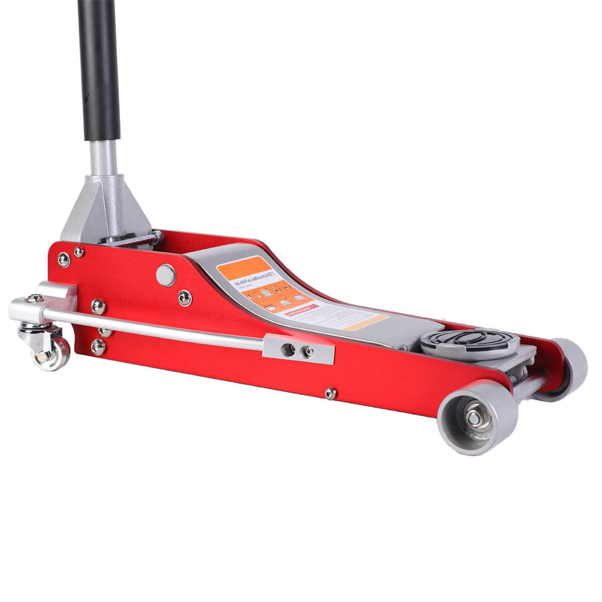 hydraulic support jack toe jack hydraulic designed with a rubber saddle and a foam handle bumper.