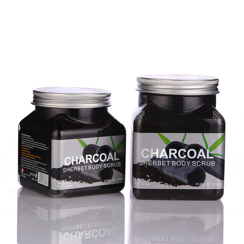 Factory direct bamboo charcoal cleansing scrub 500ml skin scrub natural body scrub