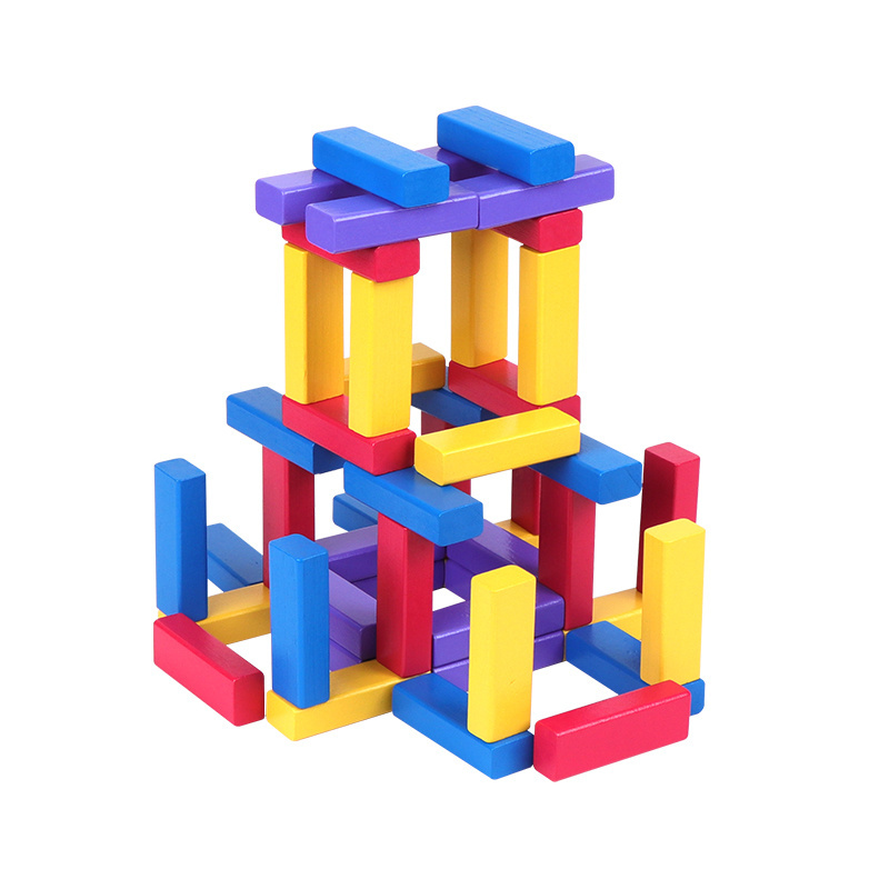 Best Selling Wooden Indoor Board Game Tumbling tower 48pcs Stacking block toy Gift for Kids and Adult