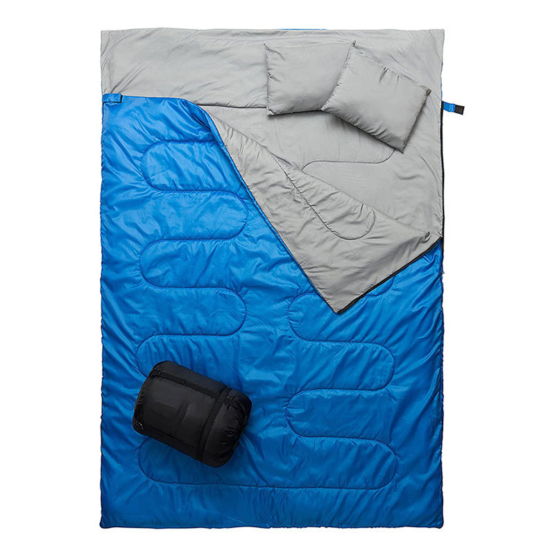 High Quality Cheap Price Comfortable 3-4 Season 2 Person Portable Outdoor Camping sleeping bag blue