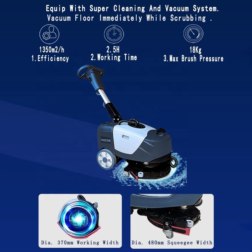 MLEE350B 12L Battery Floor Sweeper Squeegee Reverse Timber Epoxy Tile Floor Washing Machine