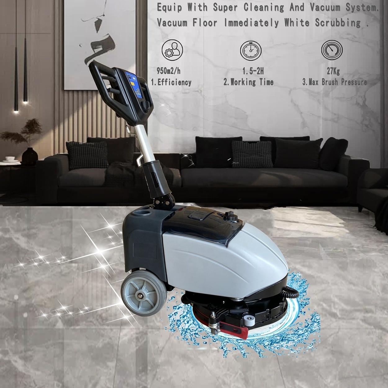 MLEE-350H Cleaning Machine Equipment Dryer 13 Inch Marble Walk Behind Small Floor Scrubber