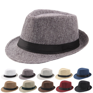 MOTE-ZA239 Fashion Jazz Hat Wholesale Summer Sunshade Straw Fedora Hat Mens Outdoor Straw Panama Hat