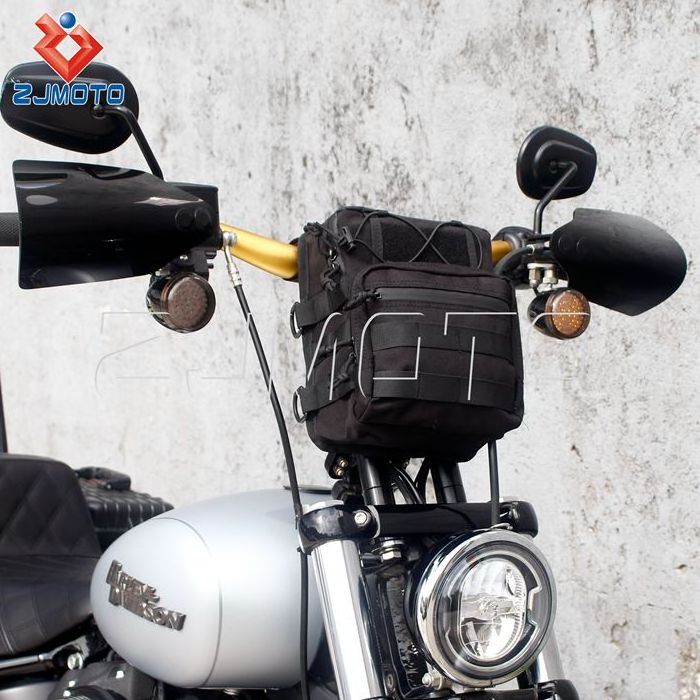 Club Style Utility Molle Traveller Bar Handlebar T-Bar Bag Handle Bags For Harley Dyna Street Bob FXBB Softail Sportster