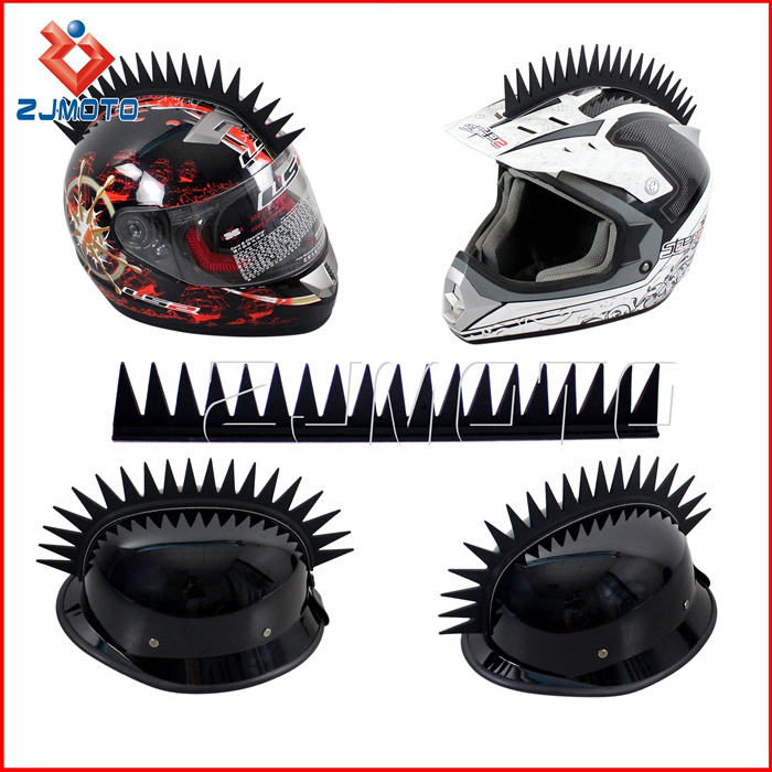 Motorcycle Helmet Mohawk Sticker Reflective Rubber Dirt Biker Motocross Mohawk Biker Helmet Mohawks Spikes Motorcycle Helmet