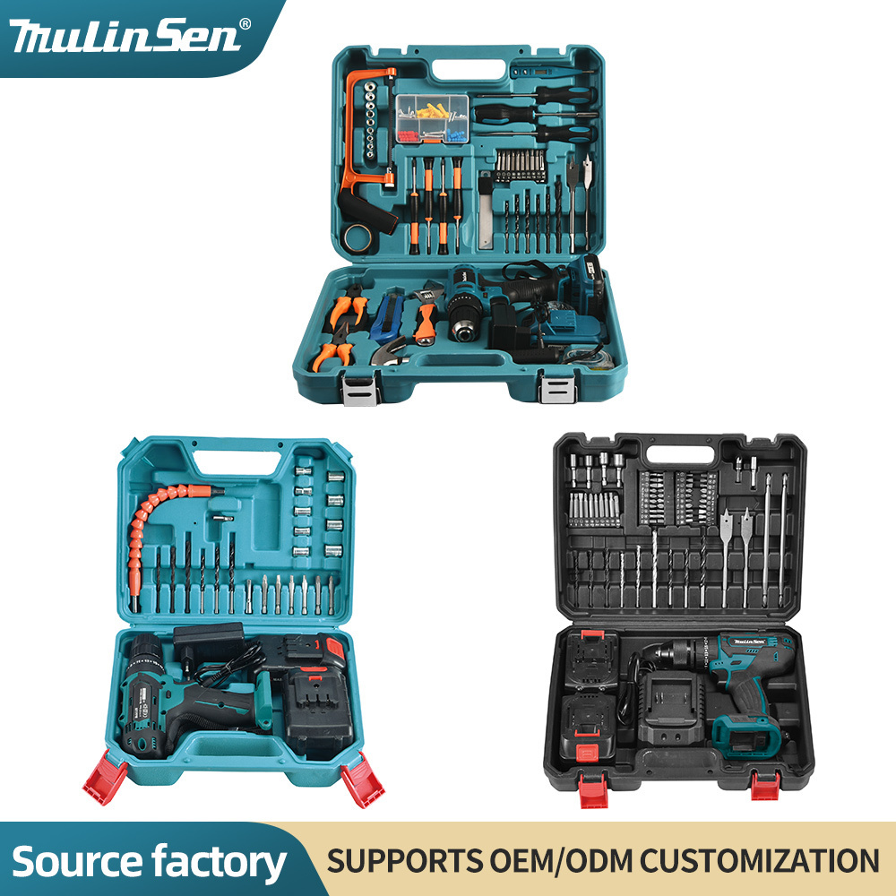 Mulinsen Multiple Tools Rechargeable Electric Drill Set Wireless Power Tools Cordless Combo Kit