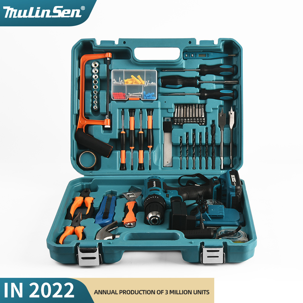 Mulinsen Lithium-ion Battery 21V Mulit-purpose Power Combo Kit Cordless Tool Sets Drill Set