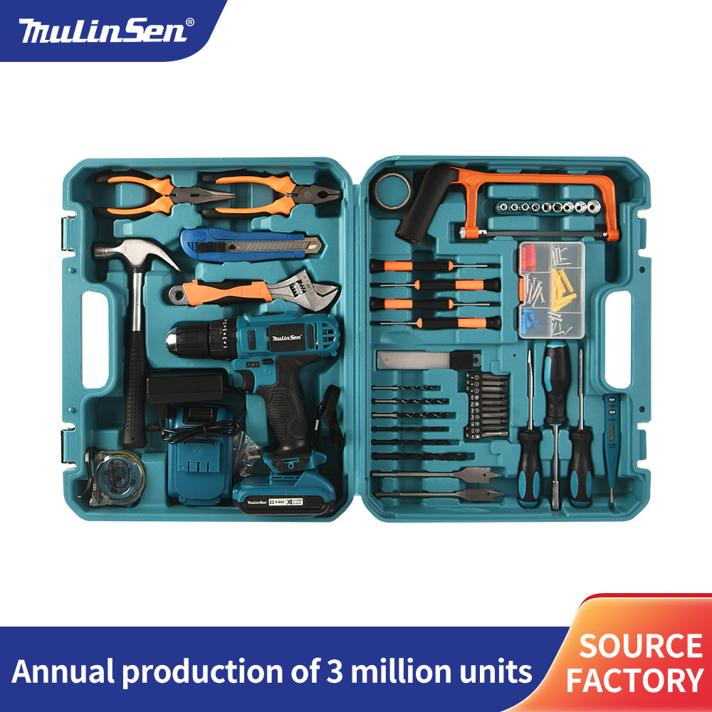 Mulinsen Lithium-ion Battery 21V Mulit-purpose Power Combo Kit Cordless Tool Sets Drill Set