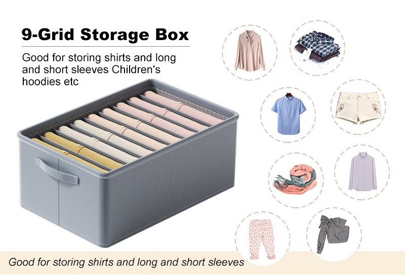 Newly Upgraded Large Size Clothes Organizer Non-woven Wardrobe Drawer Organizer Clothes Pants Jeans Storage Box