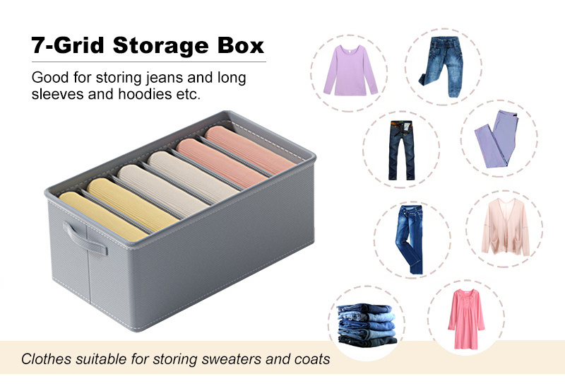 Newly Upgraded Large Size Clothes Organizer Non-woven Wardrobe Drawer Organizer Clothes Pants Jeans Storage Box