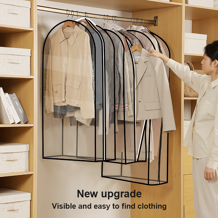 Garment Bags For Hanging Clothes Large Capacity Garment Rack Cover Clear Suit Bags For Closet Storage