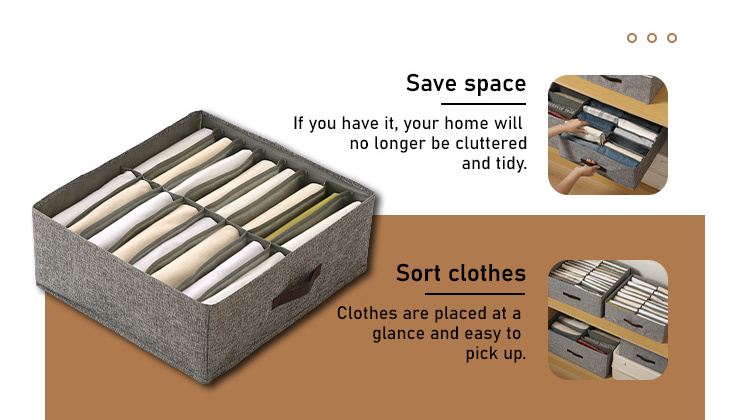 Closet Organizers and Storage Box Wardrobe Clothes Organizer for Pants Jeans T-shirt Drawer Organizer for Clothing