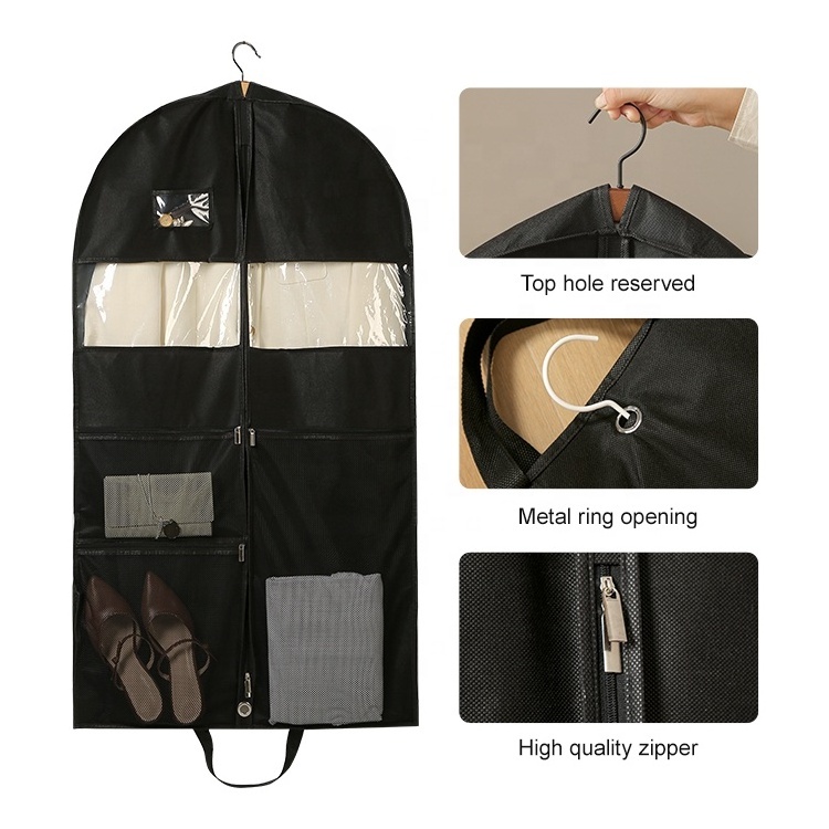 Simple Houseware Heavy Duty Garment Bag With Pocket for Dresses Coats suit garment bag wholesale