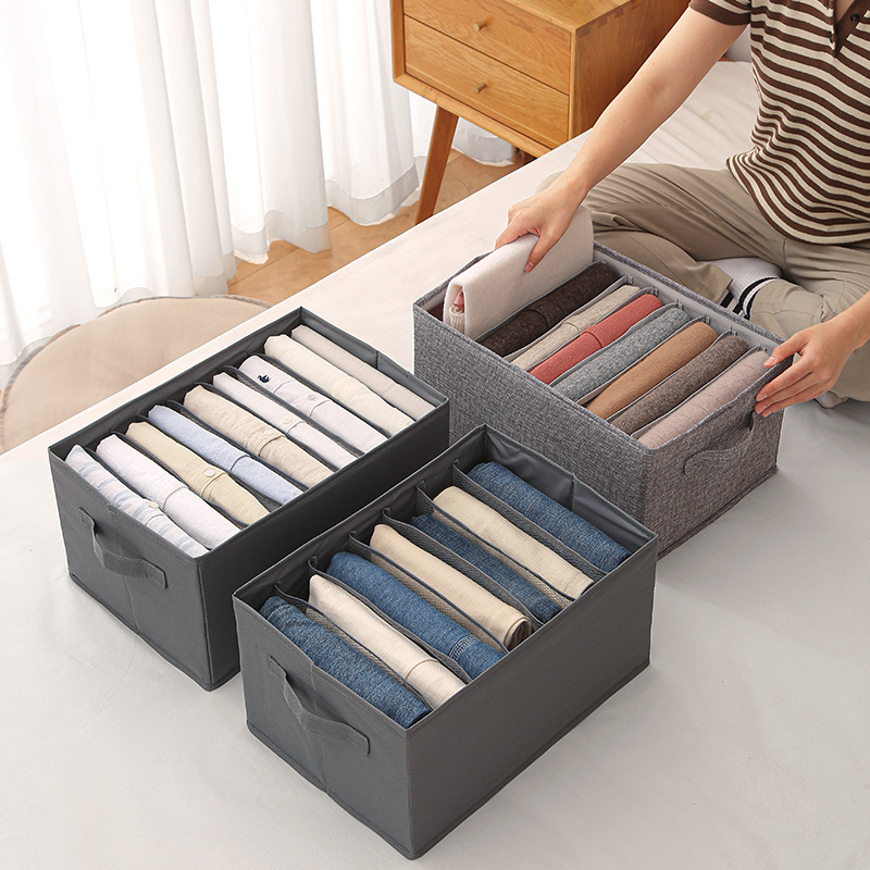 New Clothes Organizer 600D Oxford Cloth Storage Box Wardrobe Drawer Organizer Clothes Pants Jeans Storage Box