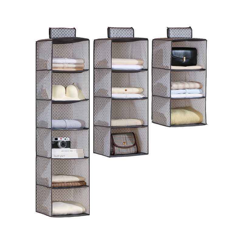 Household Foldable Hanging Closet Organizer Wardrobe Clothing Hanging Storage Shelves