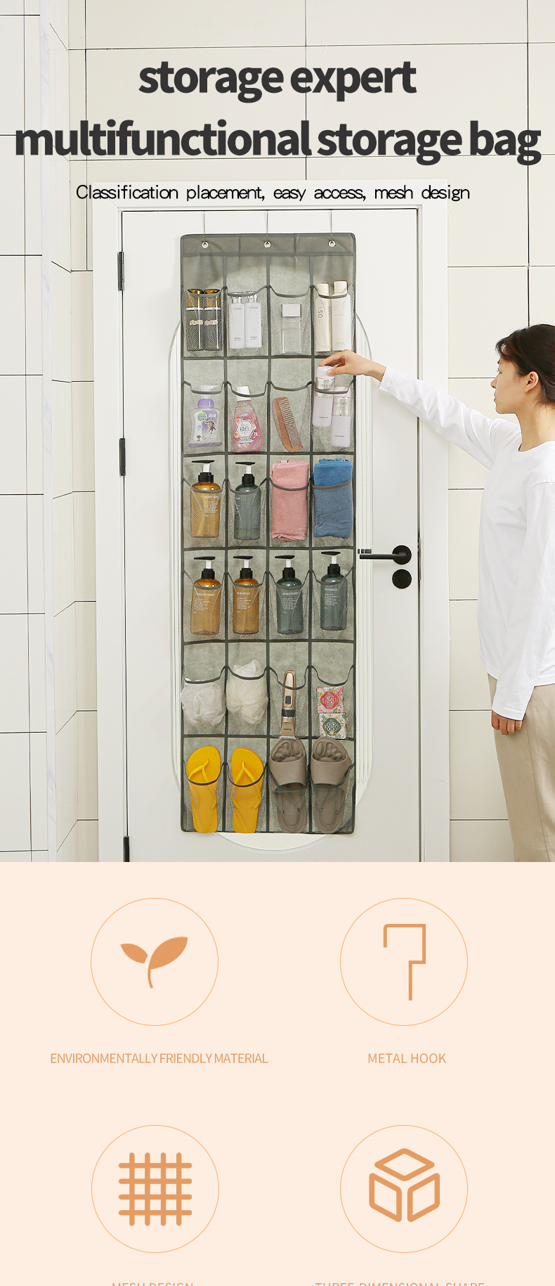 Foldable hanging storage bag with hooks 24/28 pockets hanging storage bag behind doors hanging organizer shoes toy organizer bag