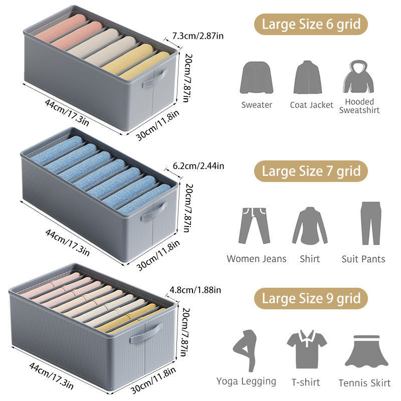 High quality clothes organizer Non-woven wardrobe clothes organizer drawer organizer clothes pants jeans storage box