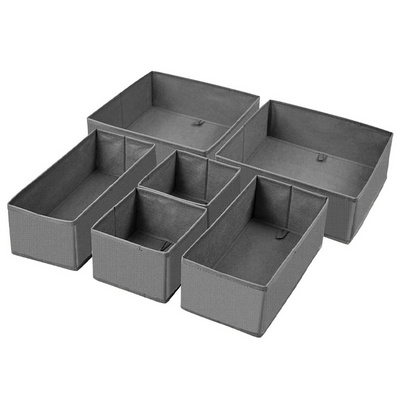 Underwear Drawer Organizer 6 Set Foldable Underwear Organizer and Wardrobe Closet Storage Box for Clothes Socks Underwear