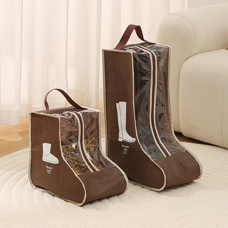 Portable Boot Storage Bags Dust Proof Shoe Bags for Storage Zippered Tall Boots Organizer Protector Bag with Handle