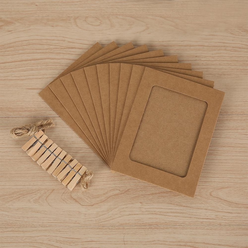 2024 3/4/5/6/7 inch 10pcs wedding party decoration wooden clip paper picture holder photo frame