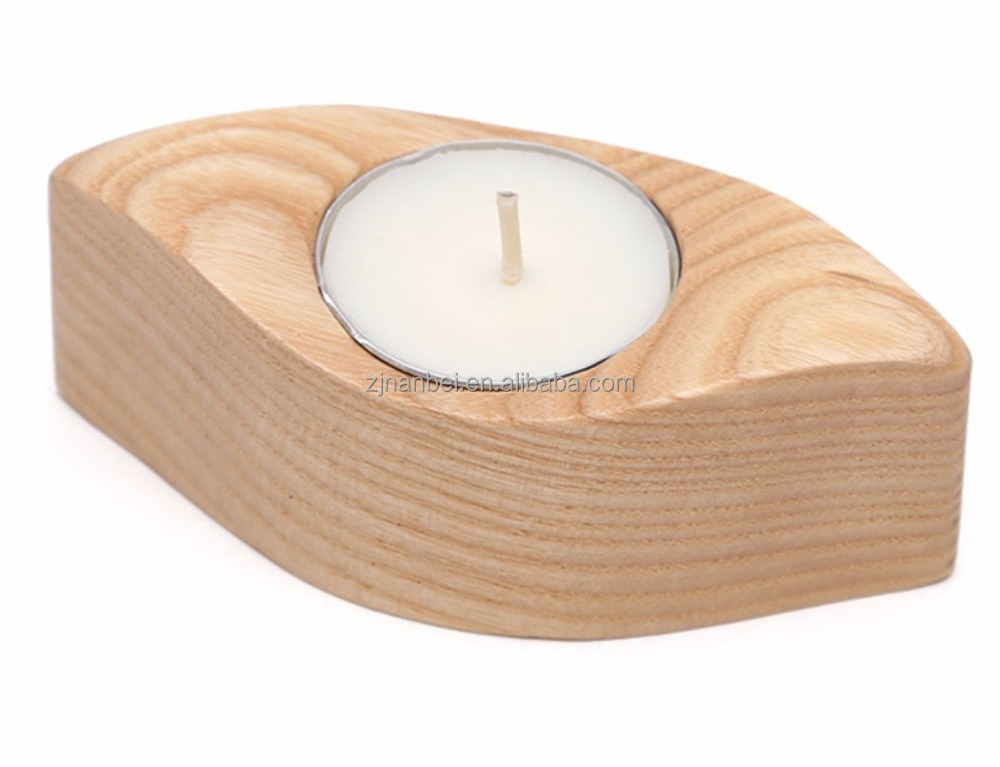 2024 Custom small wooden petal candle holder tea light holder for wedding decoration