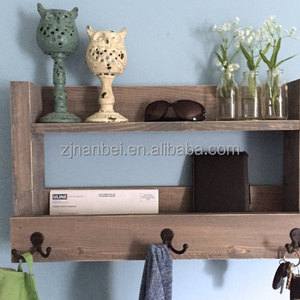 Custom rustic wooden entryway shelf, wood mail organizer