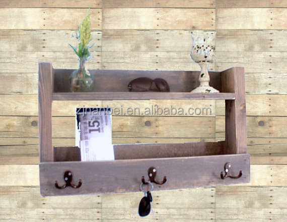 Custom rustic wooden entryway shelf, wood mail organizer