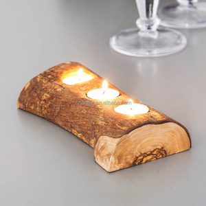 Custom rustic wooden tea light holder wedding candle holder