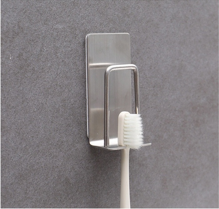 Eco-friendly stainless steel bathroom single suction cup toothbrush toothpaste holder wall mount